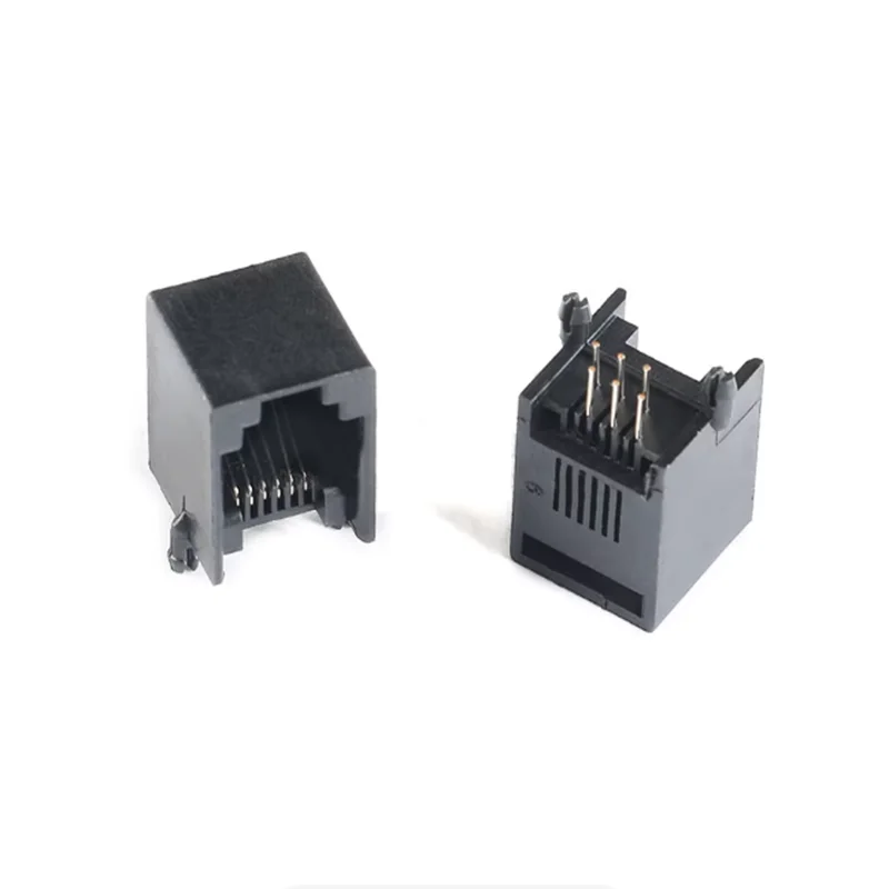 10개 RJ11 소켓 623 그레이/블랙 6P6C RJ12 전화 소켓 크리스탈 헤드 잭 인터페이스