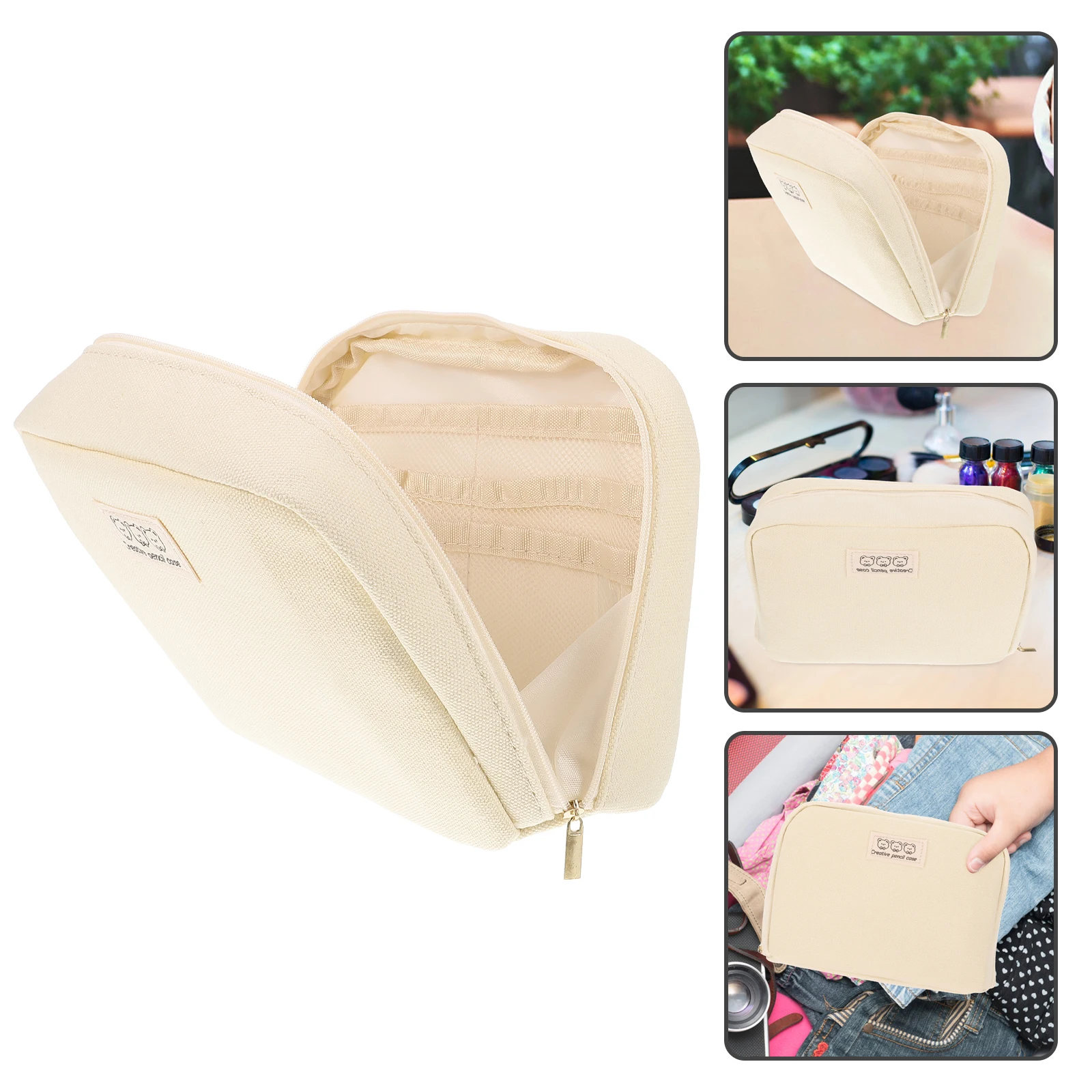 

Multifunctional Pencil Case Student Canvas Storage Holder for Makeup Accessory