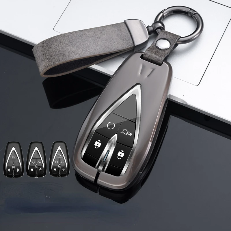 

Suitable For Chang An CS75plus 2020-2023 Zinc Alloy + Leather + TPU Car Remote Key Case Cover