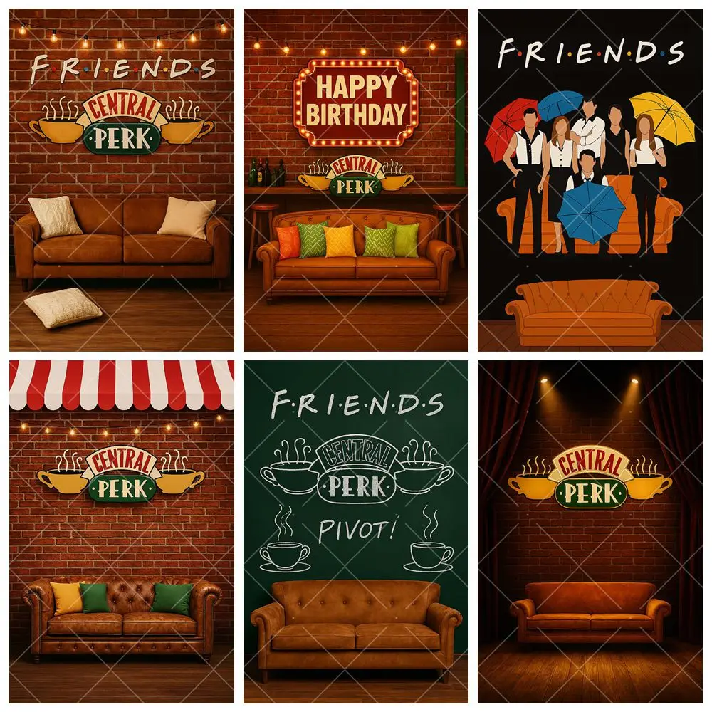 

Retro Cafe Sofa TV Show Friends Theme Vertical Backdrop Custom Room Decor Poster Photography Background Prop For Photo Studio