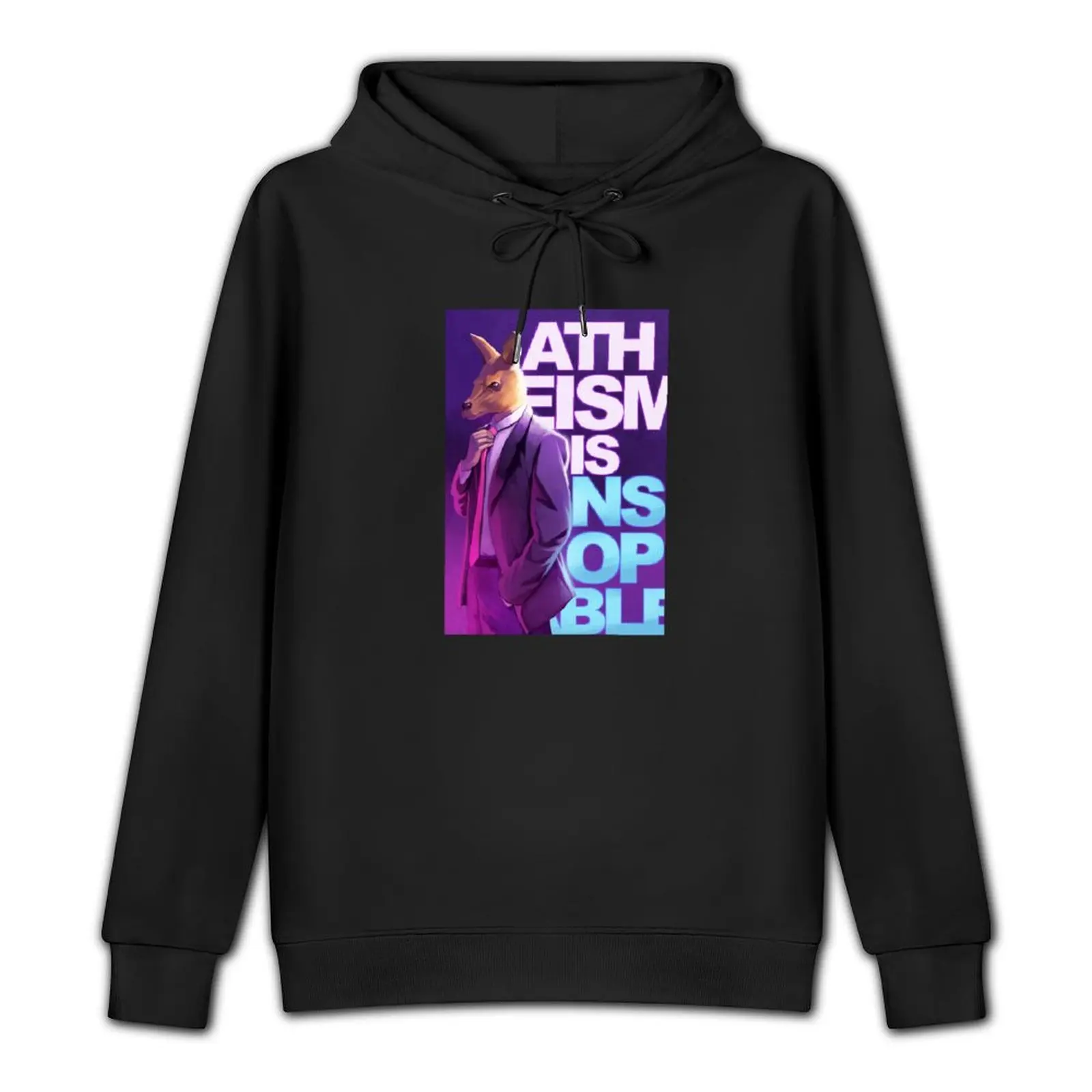 Roo in Suit Atheism-is-Unstoppable logo Pullover Hoodie men's clothes autumn jacket men korean style clothes hoodie graphic