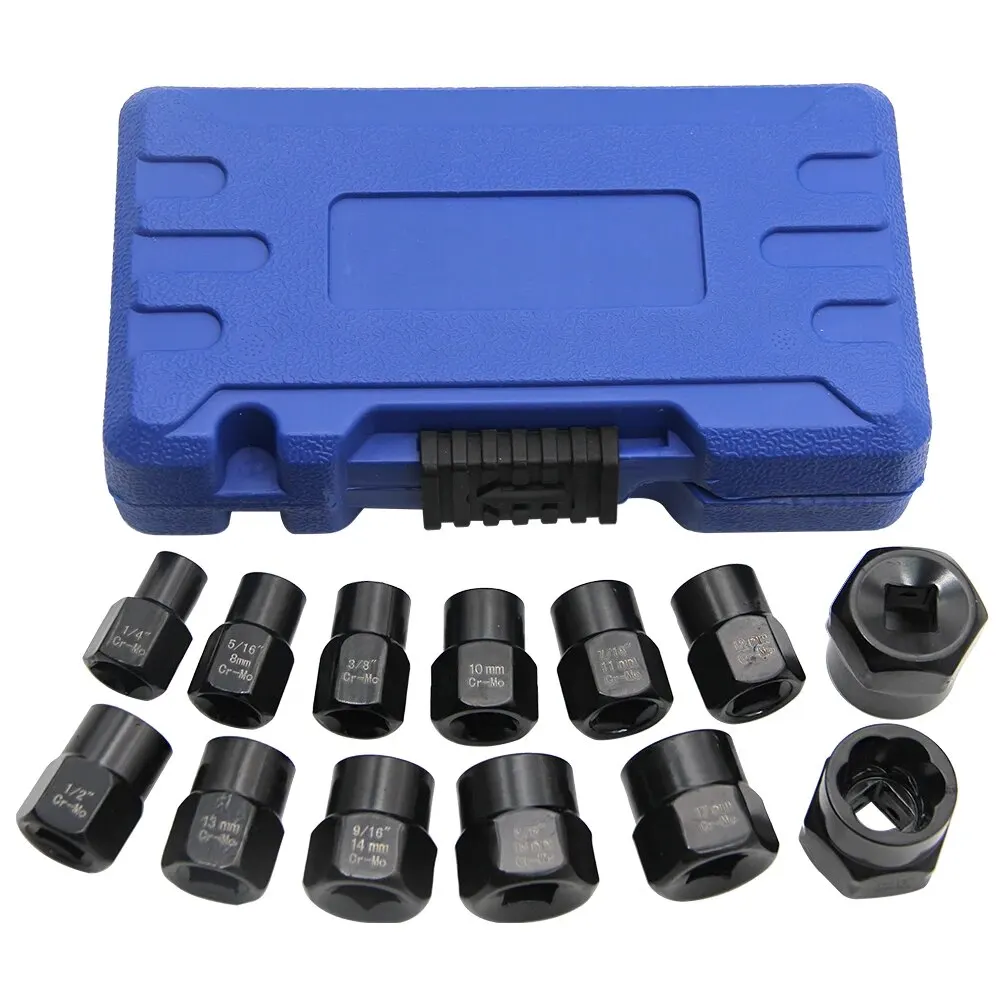 13pc Damaged Nut Extractor Bolt Screw Tire Slip Tooth Screw Hexagonal Dismantling Sleeve Extension Tool Set