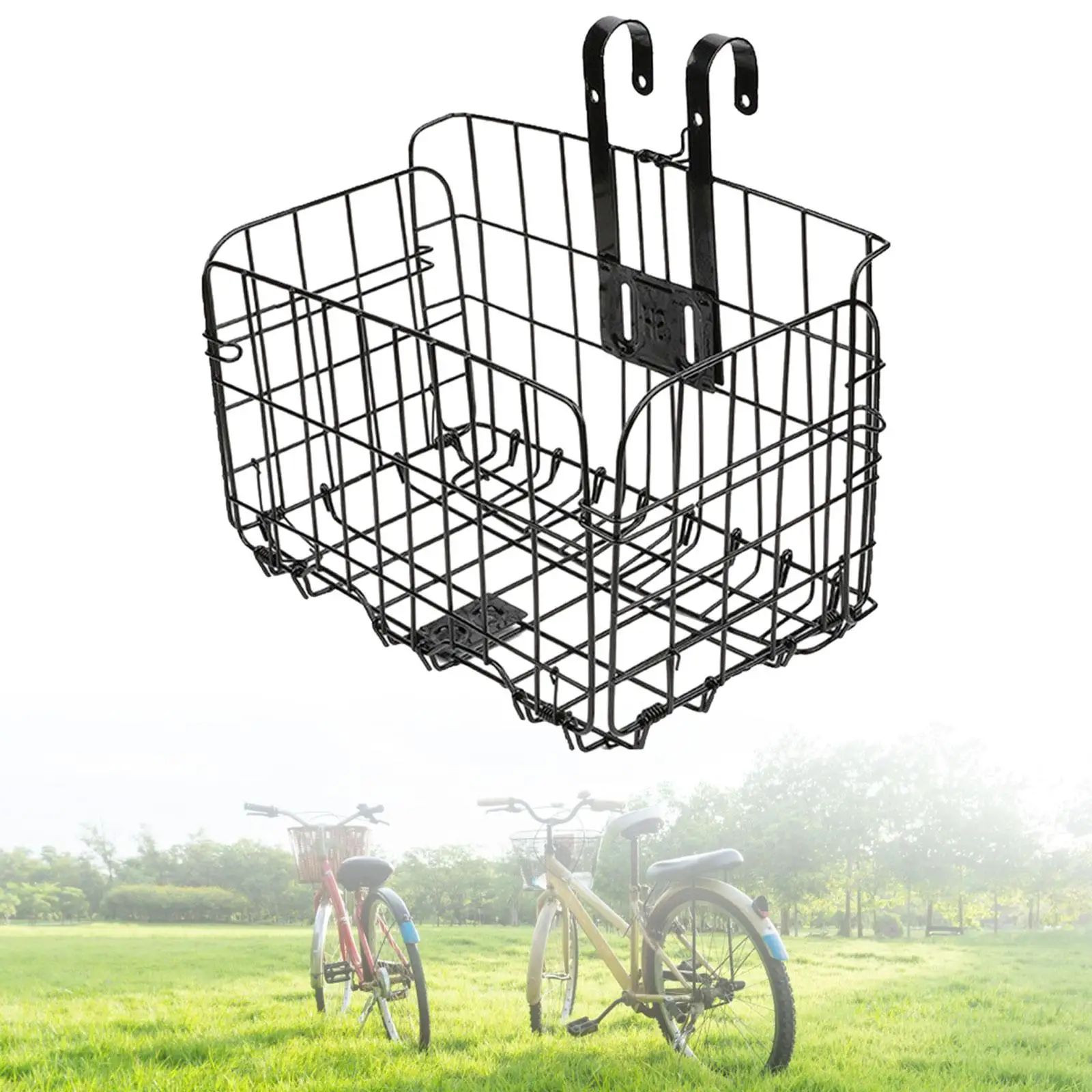 Bike Basket Container Shopping Bag Hanging Basket Bike Pannier for Scooter Mountain Bike Riding Women\'s and Men Travel