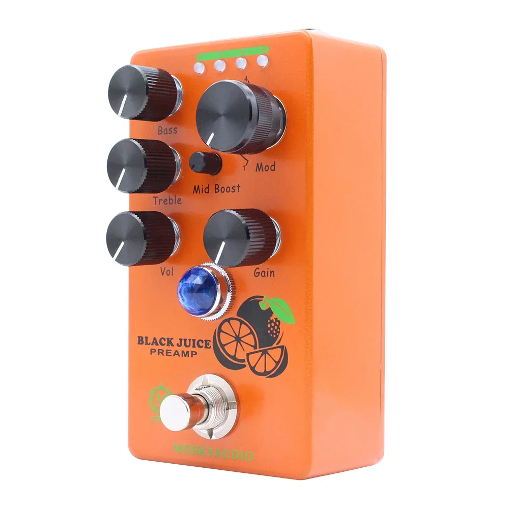 Mosky audio Black Juice Preamp Guitar Bass Effect Pedal Preamp Overdrive Four Models With True Bypass