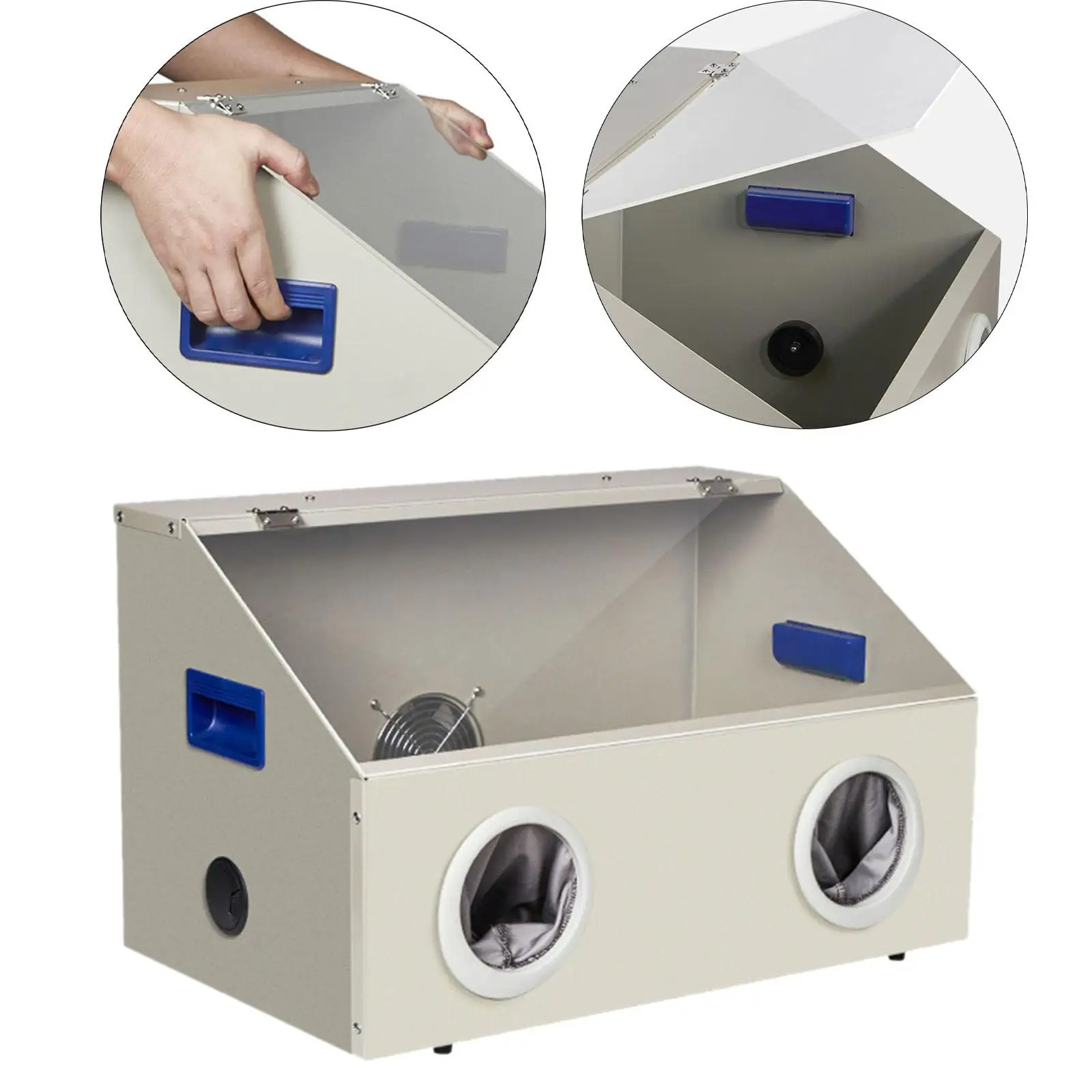 

Grinding Dust Box with LED Polisher Dust Box Portable Transparent Lid for Metal Cutting Sanding Wood Carving Engraving Polishing