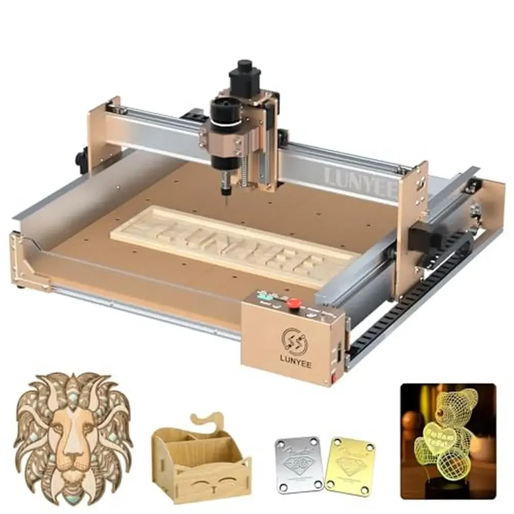 CNC Router Machine Engraving All-Metal Wood Acrylic MDF Nylon Carving Cutting 4040 Pro Upgrade Z-Axis Control Box Reinforced