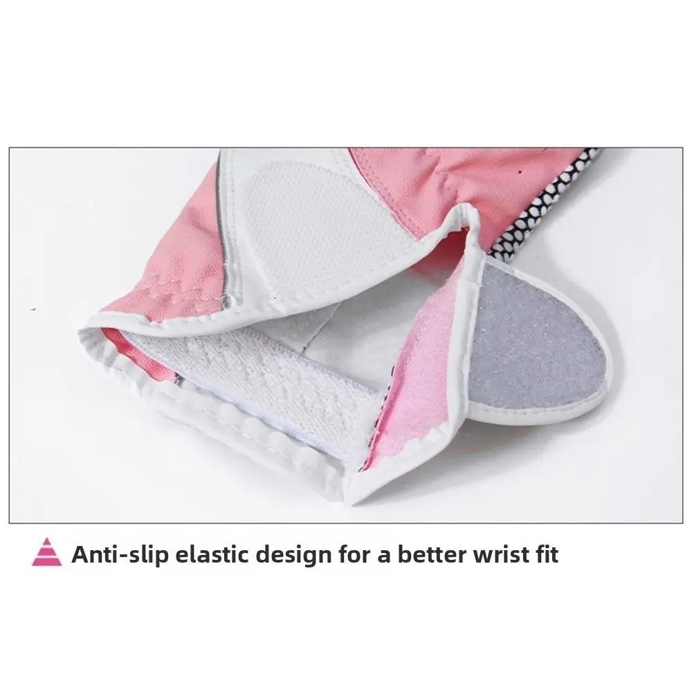 

Breathable Women's Golf Gloves Wear Resistant Comfortable PU Leather Golf Mittens Anti-Slip Particles Elastic