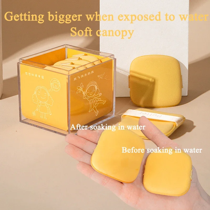 Butter puff air cushion biscuit becomes bigger when encountering water, super soft liquid foundation makeup tool is double-sided