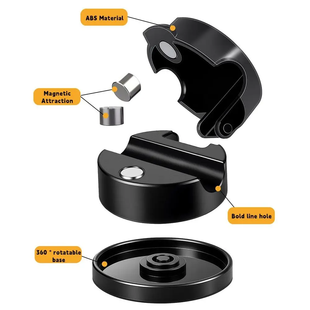 1/6PCS 360 Degree Rotation Magnetic Cable Clips Self Adhesive Magnetic Desktop Cable Organizer Cable Management Desktop Use