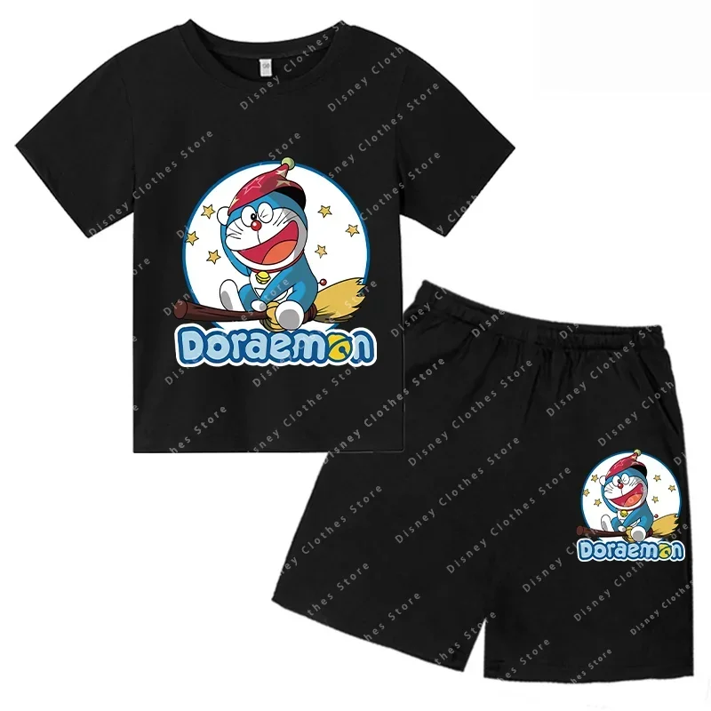 Anime Cartoon T-shirt Set Kids clothing Summer Short sleeve top Pants Cartoon Boy clothing Girls Top kids T-shirt set