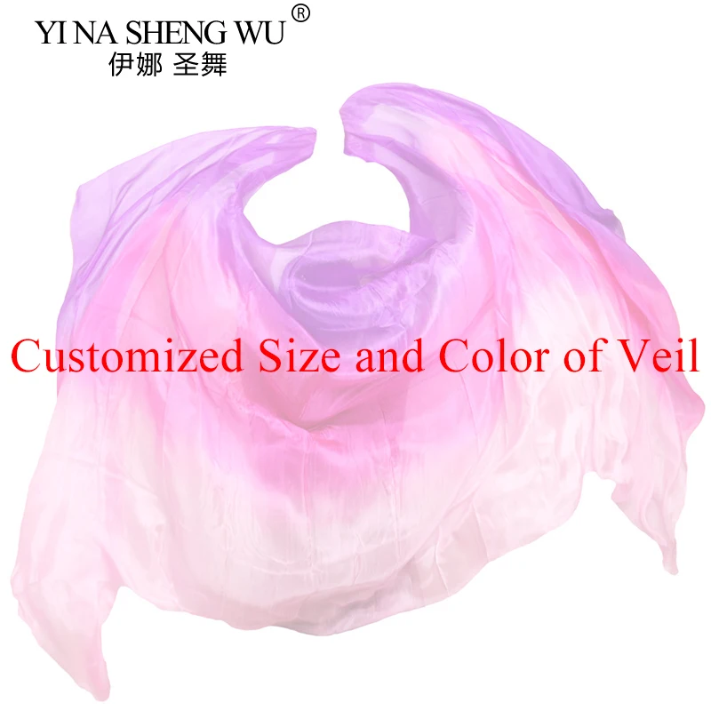 

Belly Dance Performance Props Real Silk Veil Gradient Scarves for Women's Dance Accessories Customized Size and Color