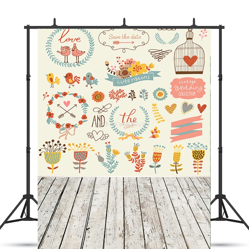 Rosebud Wedding Valentine's Day Photography Backdrops Props Beautiful Valentine's Day Heart Photographic Background LGH-04