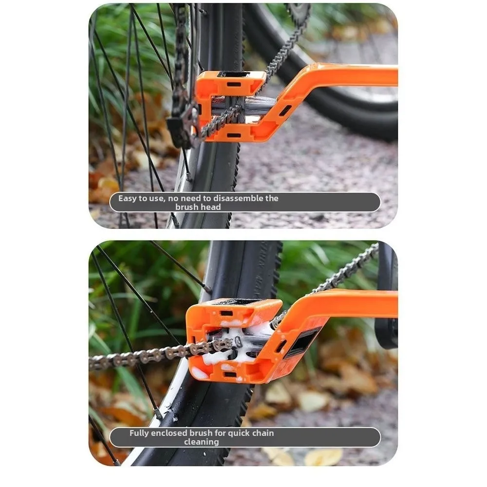 

Двусторонняя щетка для чистки велосипедной цепи, многофункциональная портативная щетка-скруббер для чистки велосипедной цепи