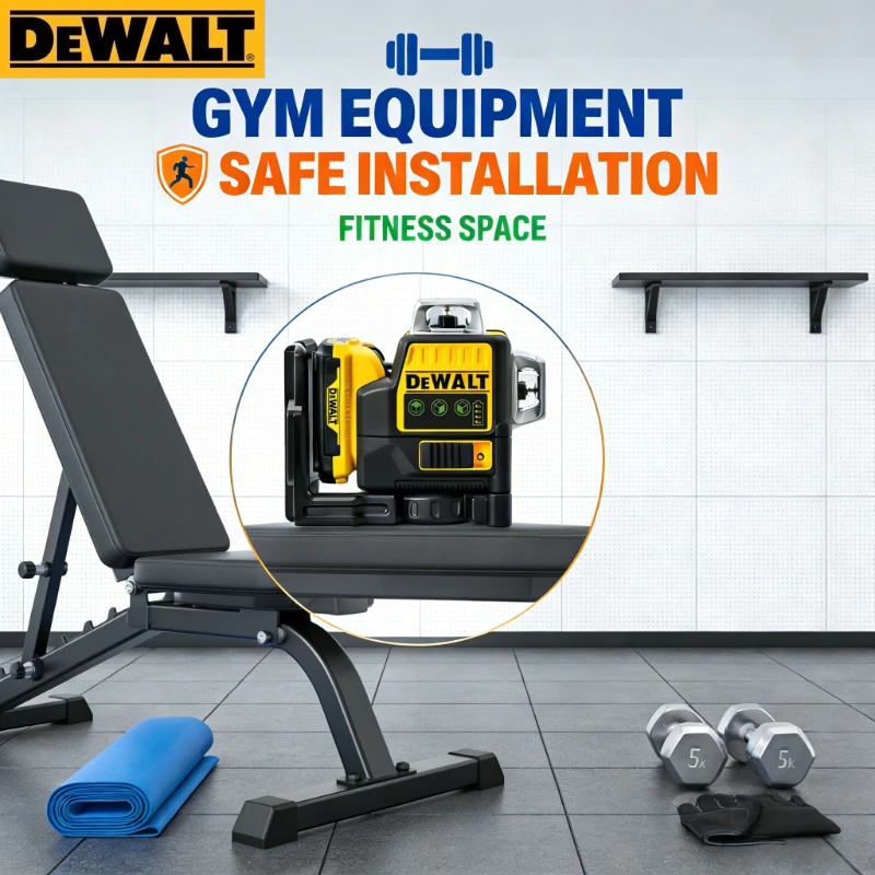 DEWALT DW089LG 3*360° Green Laser Level, 12V Lithium Battery Horizontal Vertical Lines Laser Level Meter for Outdoor Use