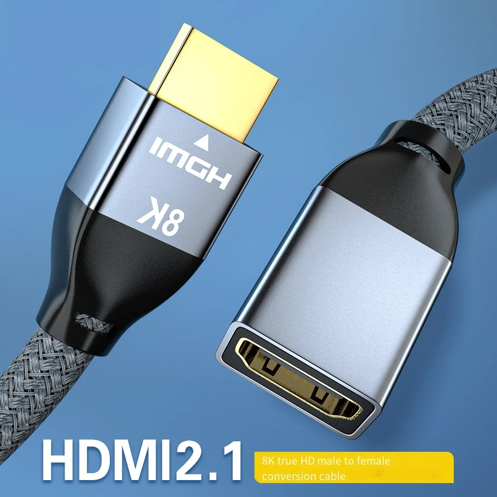 HDMI HD Data Cable 2.1 Hd Extension Connection Male To Female 8K Pure Copper Computer Tv Projection Hdmi Cable