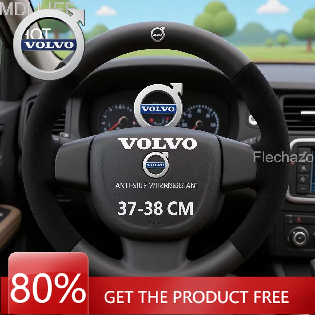 

Эмблемы 2026 Новые для Volvo для Volvo XC40 XC60 XC70 XC90 S60 S80 S90 V40 V50 V60 V90 C30 Замшевый автомобильный руль из углеродного волокна C