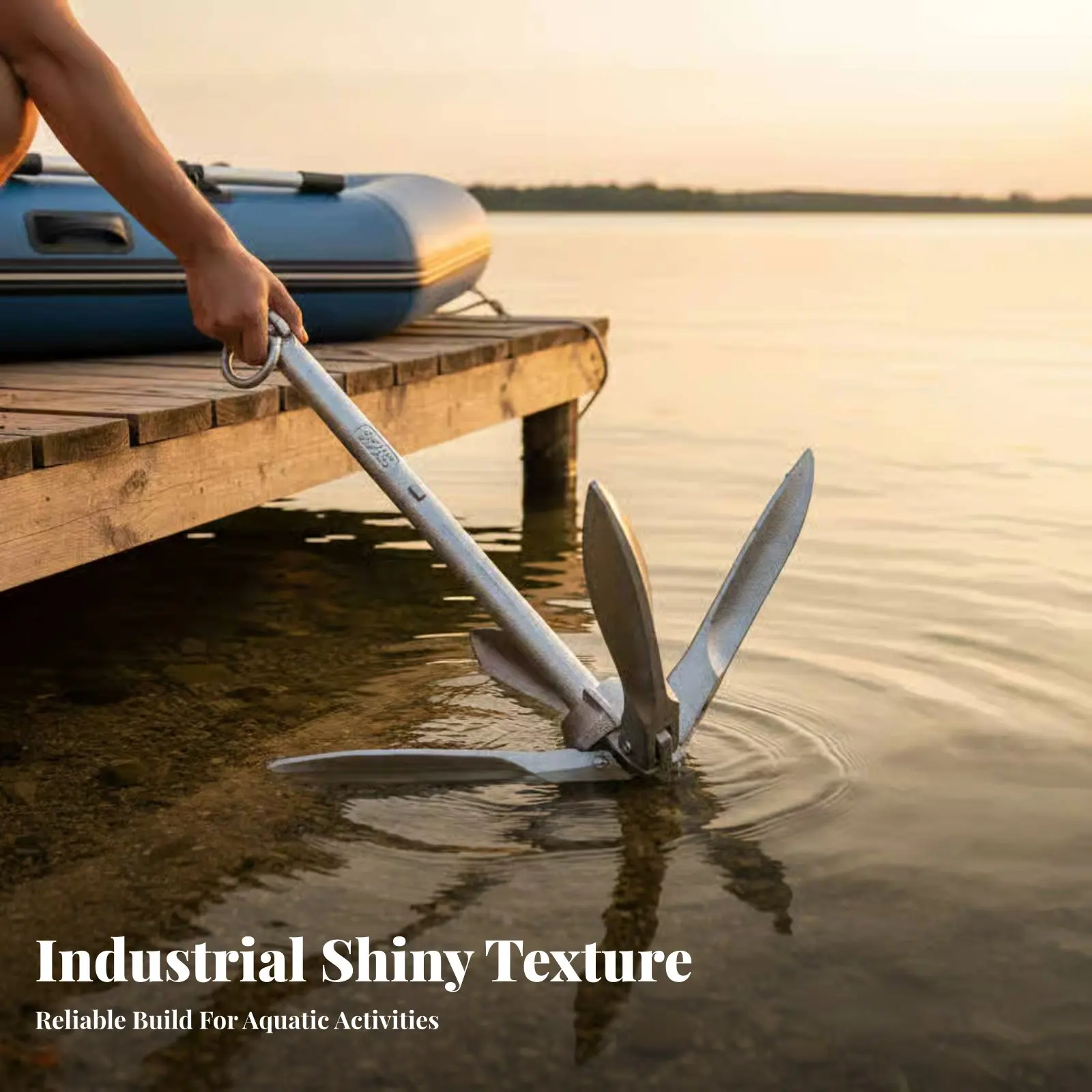 

Inflatable Boat Anchor Foldable Design Carbon Steel Lotus Anchor Aquatic Hardware Rust-Resistant Space-Saving Storage