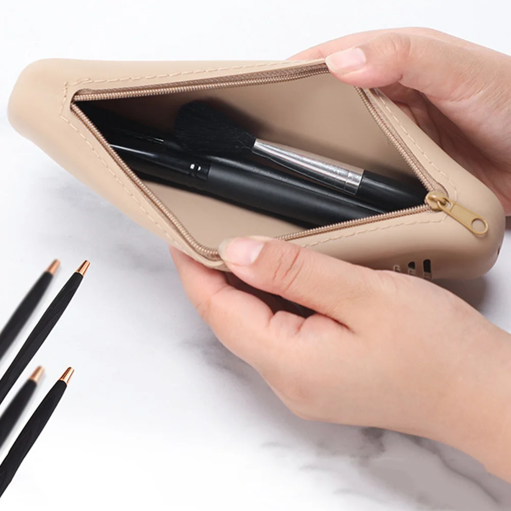 

Travel Makeup Brush Holder Organizer Bag Silicone Case Small Portable Storage for Brushes Waterproof Dirt Resistant