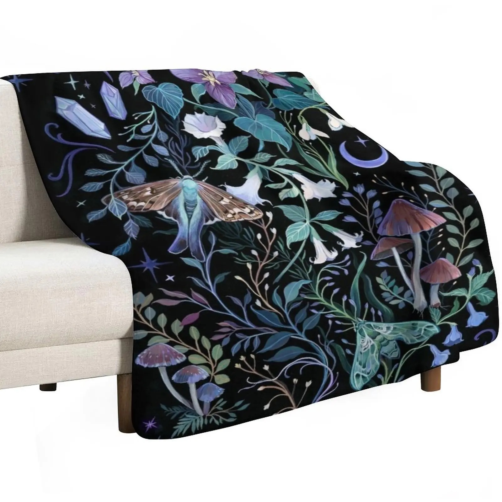 Night Garden Moth Throw Blanket blankets and throws Blankets For Baby Summer Beddings Plaid Designers Sofa Throw Blankets