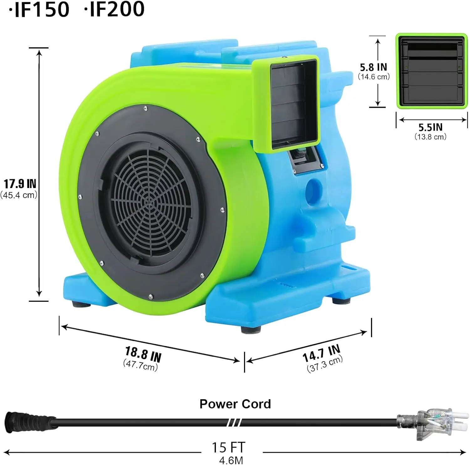 2.0hp Inflatable Bounce House Blower, Energy Efficient, Low Amp Draw Inflatable Blowers for Inflatable Bounce House