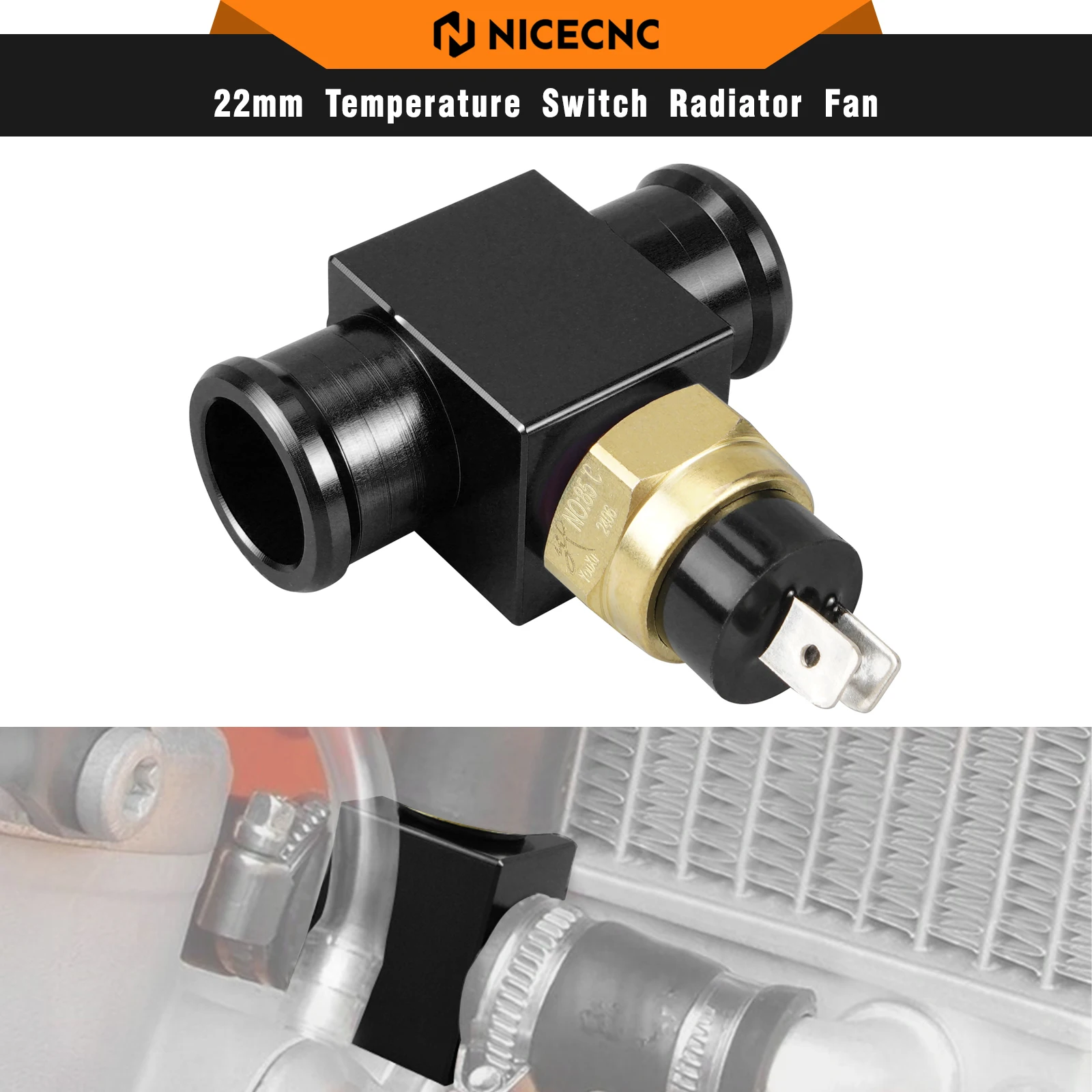 

22mm Temperature Switch Radiator Fan For Honda CRF450R CRF250R CR125R CR250R CRF250L/M CRF250X CRF450X CRF250RX CRF450RX XR650L