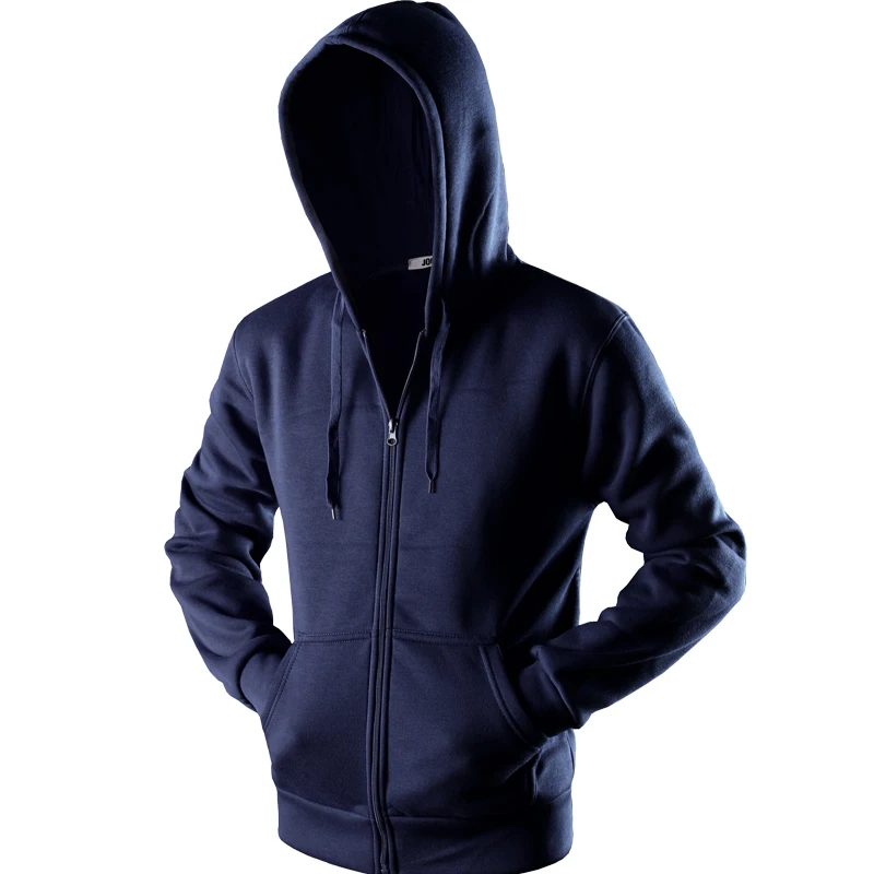 New  Plain Mens Zip Up Hoody Jacket Sweatshirt Hooded Zipper male Top Outerwear Black Gray Boutique men