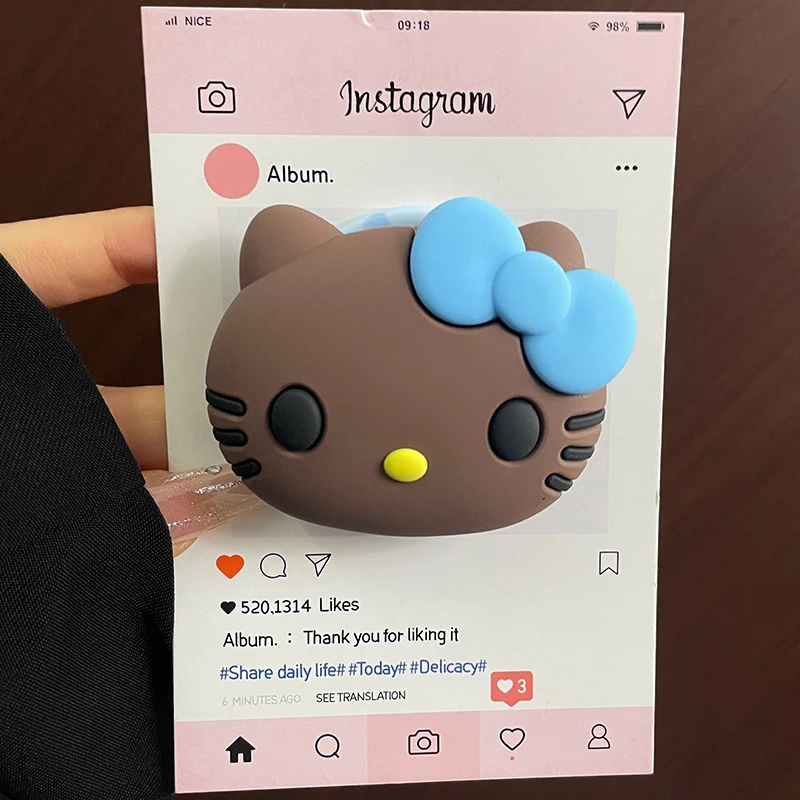 For Magsafe Magnetic Phone Grip Tok Cute Silicone Stand Cartoon Hello Kitty For iPhone Foldable Wireless Charging Holder view 6