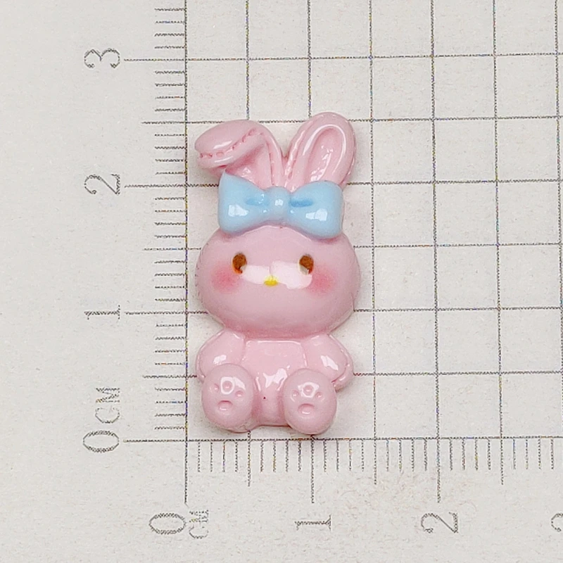 10Pcs Cartoon Resin Cute Cartoon Rabbit, Crystal Ball, Bow, Peach Heart, Cake Scrapbook Craft Diy Miniature Ornament Accessories