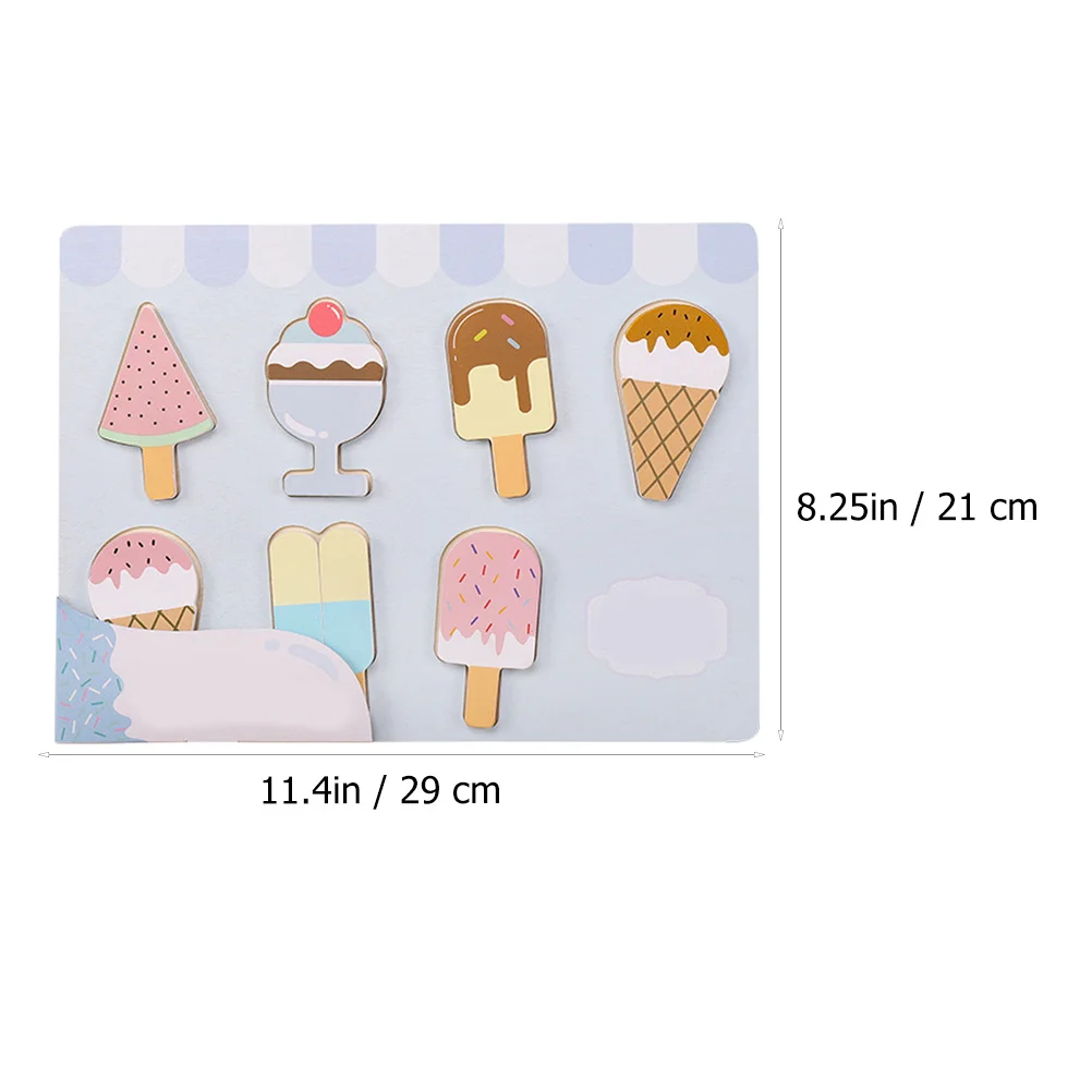 1 قطعة الآيس كريم الخشبي التعليمية للتطوير المعرفي مونتيسوري التعلم شكل فرز مهارة بناء الأطفال