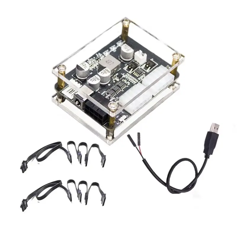 

New--200W Source HDD SSD Psu 12Vdc-SATA Mini Computer Mini PC Hard Disk External Power Module Power On With PC HTPC NAS