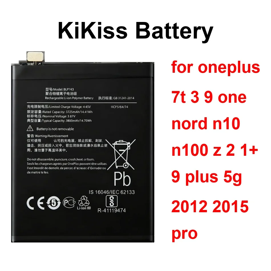 

BLP861 BLP743 BLP613 2250-5000Mah For Oneplus 7T 3 9 One Nord N10 N100 Z 2 1+ Plus 5G 2012 2015 Pro Mobile Phone Battery