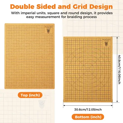 ग्रिड के साथ बुना हुआ मैक्रेम बोर्ड, डबल साइडेड कॉर्क बोर्ड, 30 टी पिन के साथ पुन: प्रयोज्य मैक्रेम प्रोजेक्ट बोर्ड, DIY ब्रेडिंग क्राफ्ट आपूर्ति 10 best sales मकरमी बोर्ड - №5