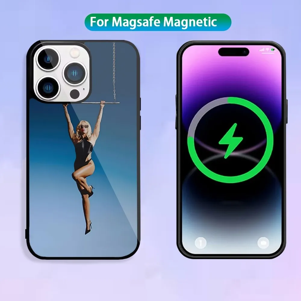 Singer M-Miley C-Cyrus Phone Case For Magnetic Inductive Charging iPhone 15 14 13 11 12 Max Plus Pro Mini Shell