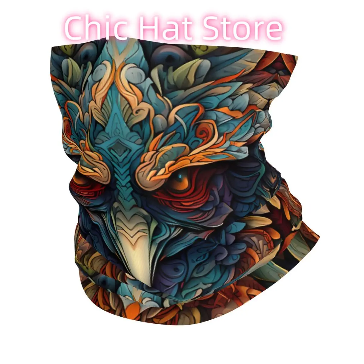 Indian Feathers Scarf Neckerchief Neck Face Mask Polyester