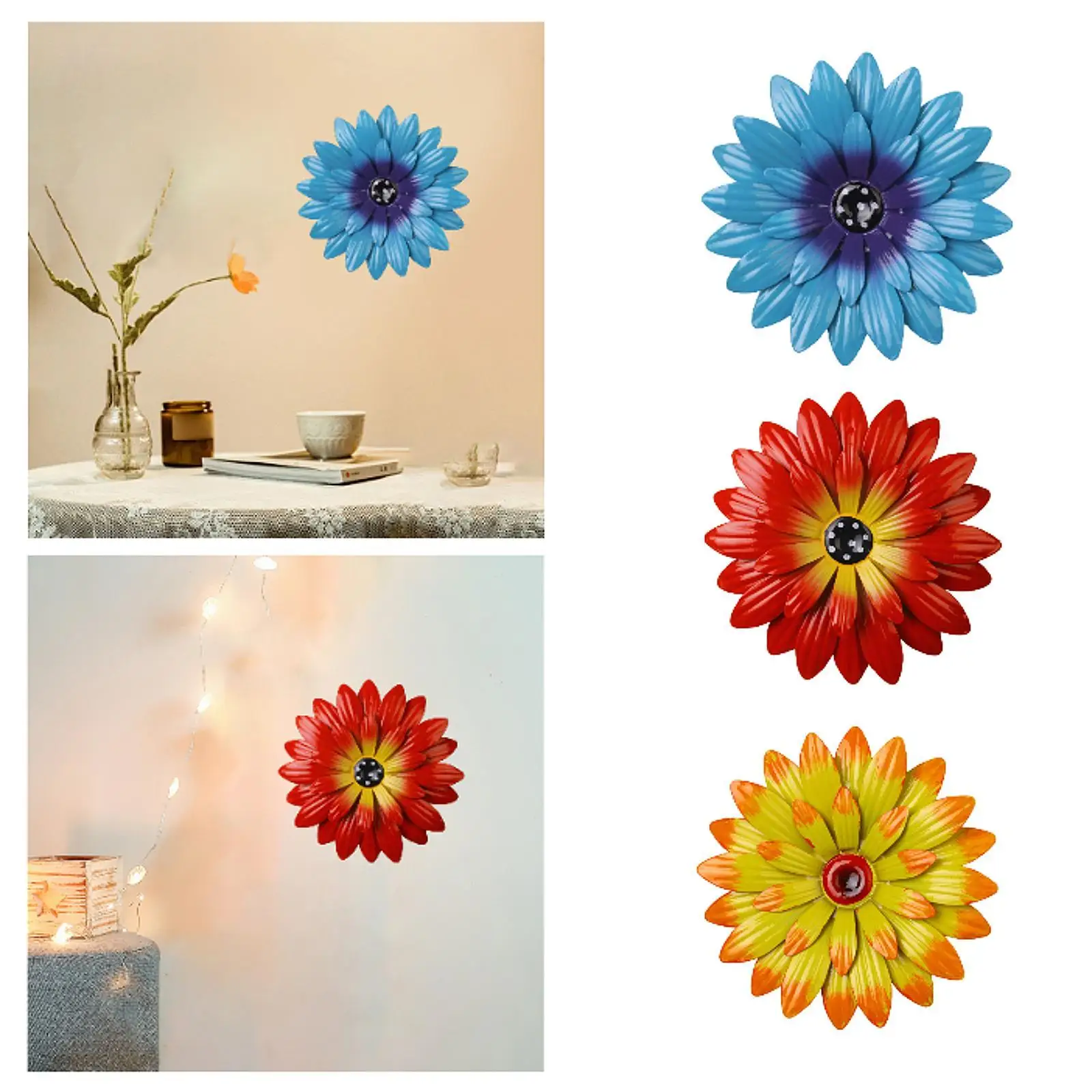 

Metal Flower Wall Decor Iron 20 cm for Outdoor Indoor Farmhouse Living Room