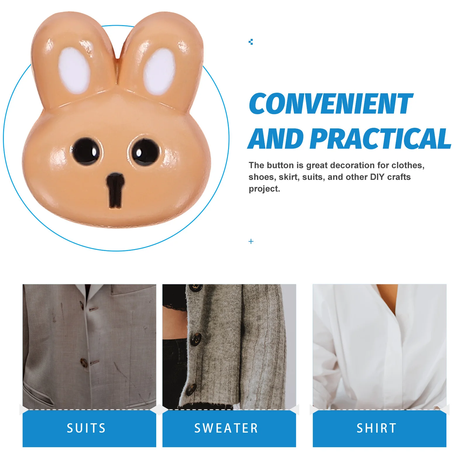 

12Pcs Rabbit Shaped Resin Buttons Decorative Sewing Buttons Small Stylish Bunny DIY Crafts Coat Button Coat Sewing Buttons,