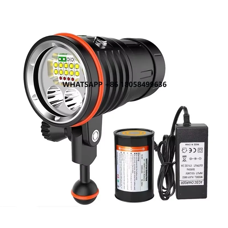 

ARCHON D39V 10000lm Video Dive Spotlight IP68 100m Underwater Torch with Warm White Red Blue Purple LEDs for Search Photography