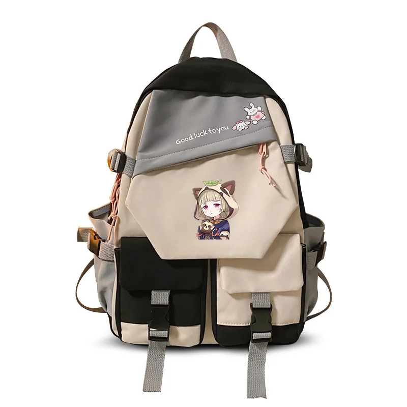 Genshin Impact Klee Backpack Custom Canvas Shoulder Bag School Bag Teenager Boys Girls School Laptop Travel Rucksack Fashion