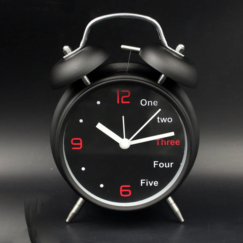 

Retro Alarm Clock 3 Inch Twin Bell Silent Daily Operated Small Hammer Wake Heavy Sleepers Night Light Smooth