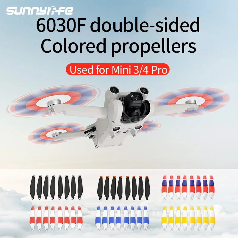 Sunnylife 6030F Propeller Props For DJI Mini 4/3 Pro Drone Quick Release Replacement Propellers Accessories Blade Light Weight