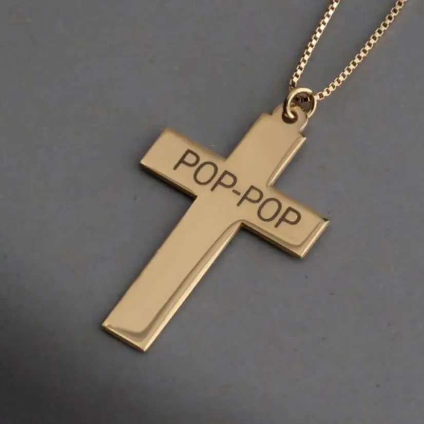 

Personalized Cross Name Necklace Stainless Steel Custom Name Pendant Unique Name Jewelry Special Occasion Gift for Men Jewelry