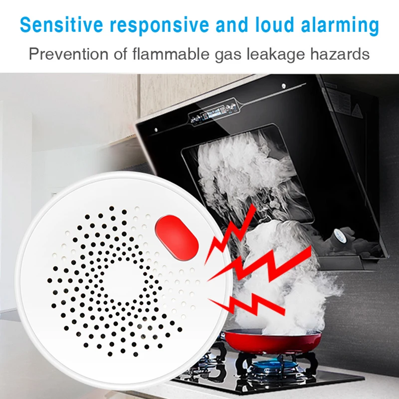 Imagem -05 - Smart Gas Leakage Detector Alarme de Gás Combustível Glp Altamente Sensível Sensor de Gás Natural Fire Safety Alarm System Wi-fi Zigbee