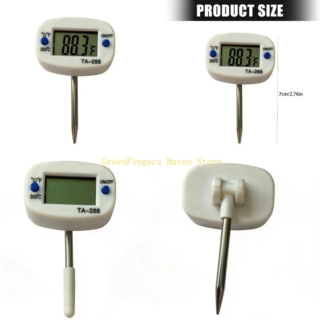 F68D Kitchen Digital Temperature Reader with Metal Tip for Baking Tasks