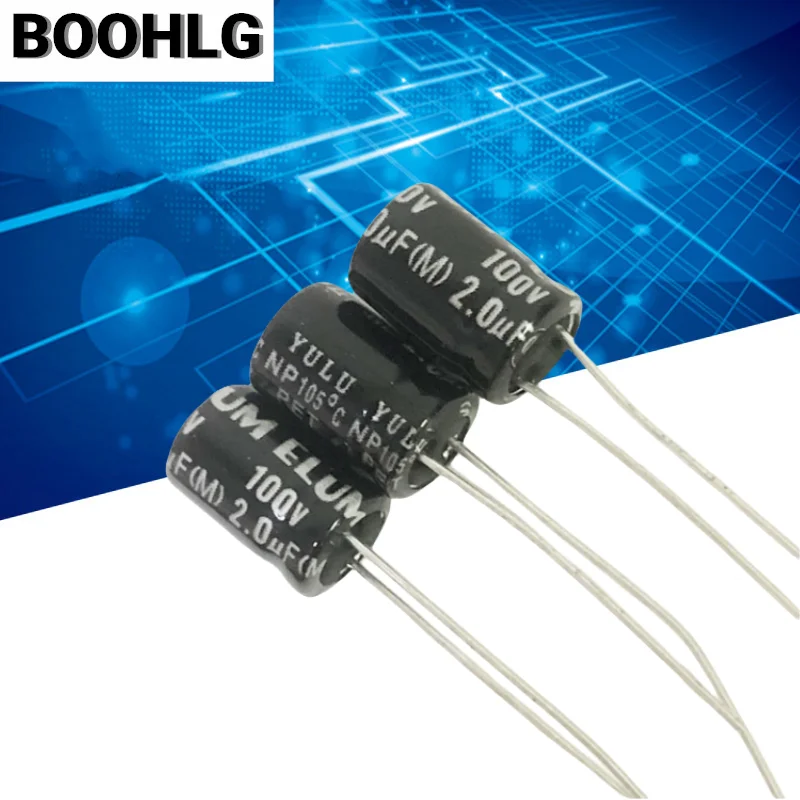 

10PCS ELUM brand new original speaker audio frequency division non-polar electrolytic capacitor 100v 2uf 8X11mm