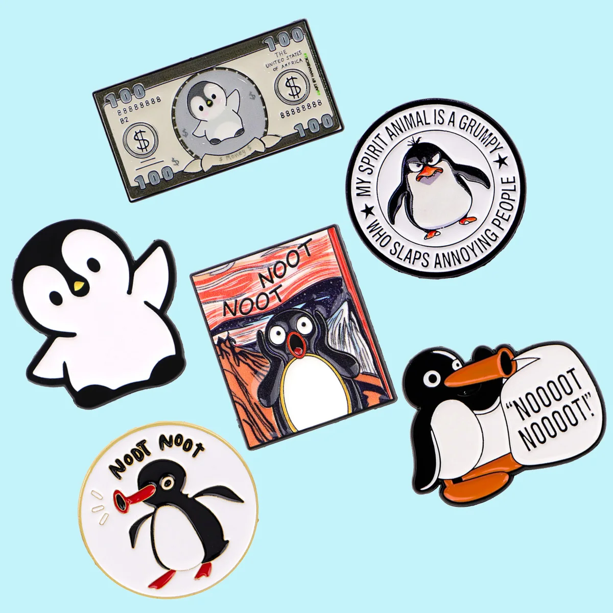 2/3pcs/set Lovely Penguin Enamel Pin Metal Brooch Backpack Hat Bag Collar Lapel Badges Men Women Fashion Jewelry Collection Gift