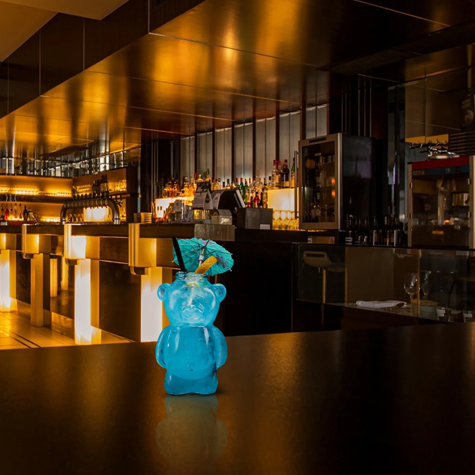 

1Pcs Lovely Bear-Shaped Cocktail Cup Smooth Rim Fine Workmanship Glass Drinkware for Restaurant Bar Juice Wine Cocktail Cup