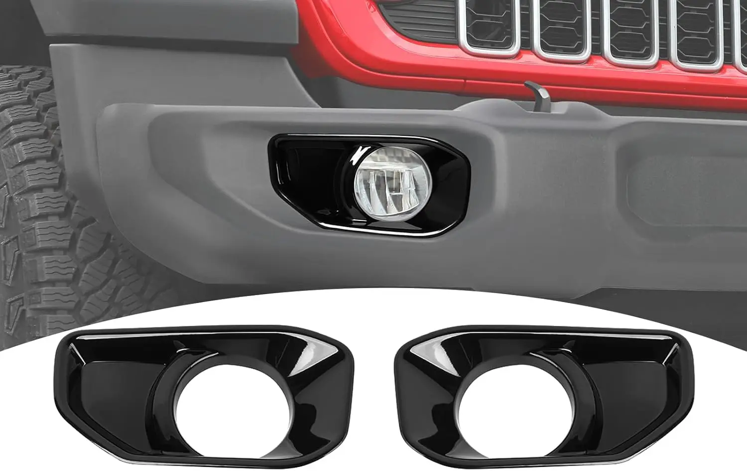 

Front Fog Light Cover Trim Compatible with Jeep Wrangler JL JLU 2018-Present & Gladiator JT 2020-Present Exterior Accessories