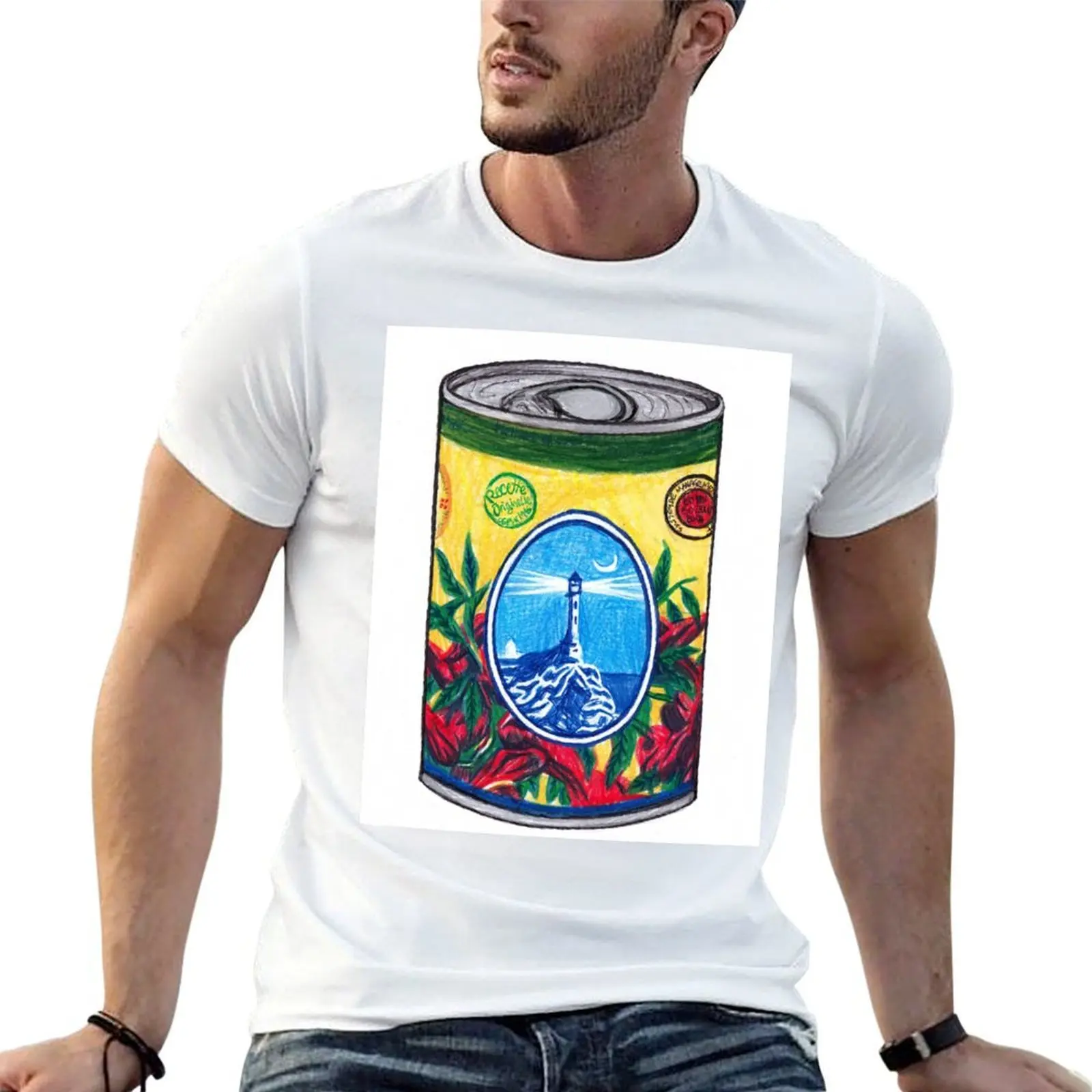 Harissa Paste Can illustration T-Shirt Abstract Pattern Print Top