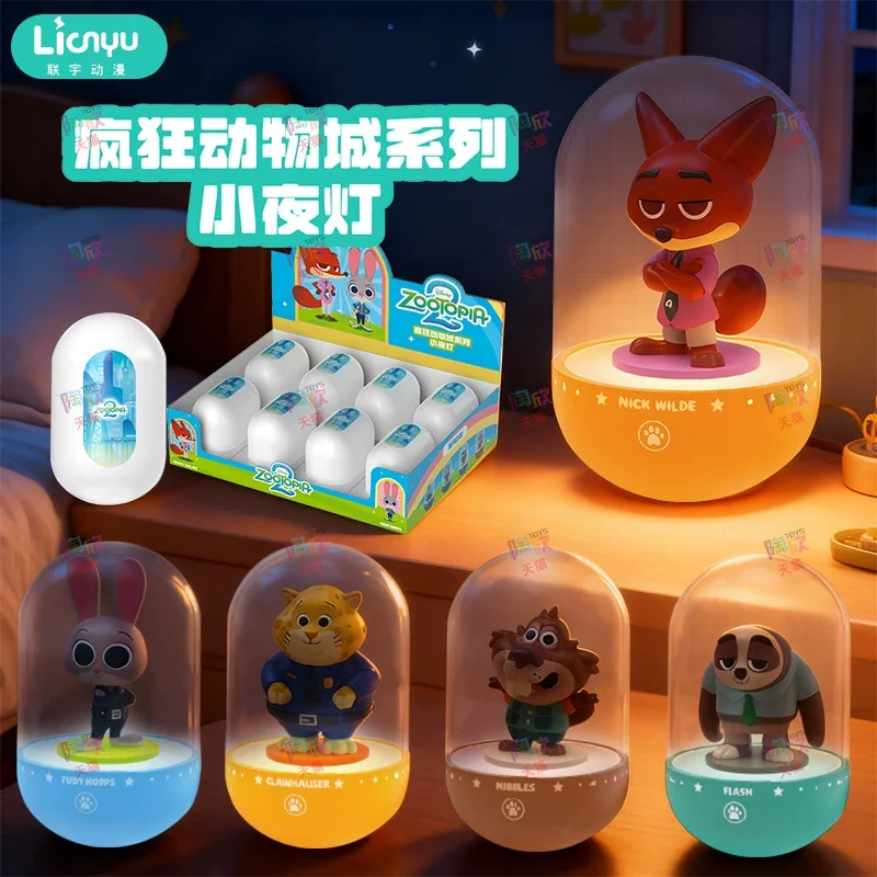 

New Disney Zootopia 2 Official Night Light Blind Box Nick Judy Glowing Figurine Desktop Decor Collectible Birthday Gift For Kid
