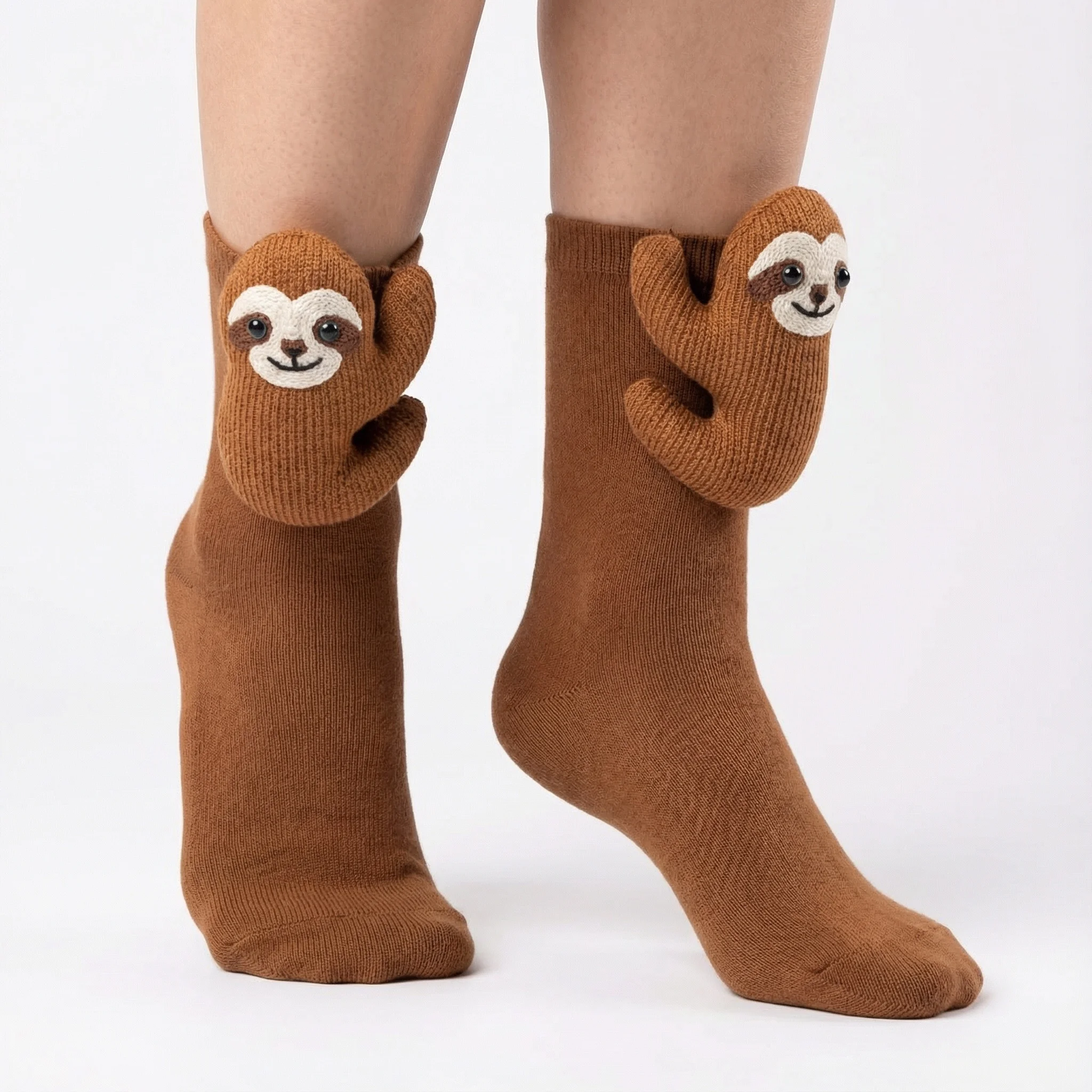 

3D Knitted Animal Socks Double Layer Warm Funny Socks Breathable Middle Tube Socks Christmas Gifts Legs Warmer for Women